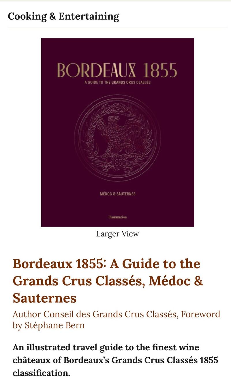 New Bordeaux 1855 Book: A Guide to Grand Crus Classes, Medoc and Sauternes
